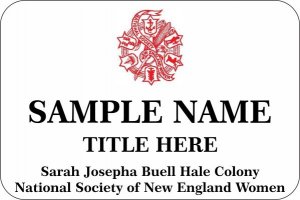 (image for) Sarah Josepha Buell Hale Colony Standard White badge