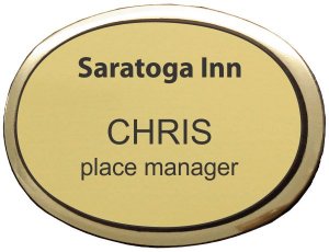 (image for) Saratoga Inn Gold Executive Oval Badge