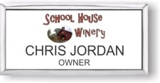 (image for) School House Winery Executive White Silver Framed Badge