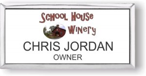 (image for) School House Winery Executive White Silver Framed Badge