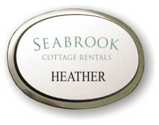 (image for) Seabrook Cottage Rentals Executive White Oval Badge w/Sillver Frame