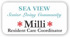 (image for) Sea View Senior Living Community Title with Red Stars White Badge