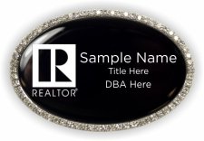 (image for) Seaside Realty Oval Bling Silver Other badge