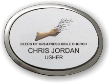 (image for) Seeds of Greatness Bible Church Silver Executive Oval Badge