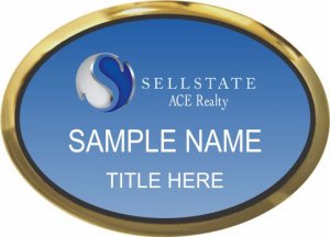 (image for) Sellstate Ace Realty Gold Executive Oval Blue Badge