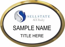 (image for) Sellstate Ace Realty Gold Executive Oval White Badge