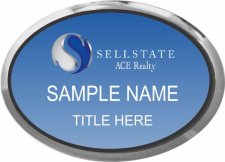 (image for) Sellstate Ace Realty Silver Executive Oval Blue Badge