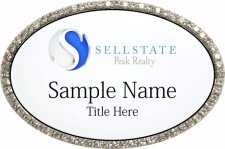 (image for) Sellstate Peak Realty Oval Bling Silver badge