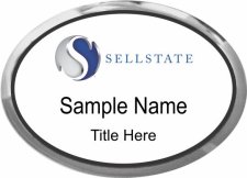 (image for) Sellstate Realty Silver Executive Oval White Badge