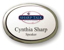 (image for) Sharp Talk Executive Oval Silver Badge