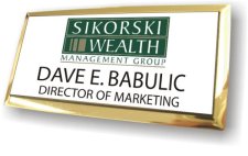 (image for) Sikorski Wealth Management Executive White w/Gold Frame Badge