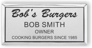 (image for) Engraved Badge with Silver Metal Frame