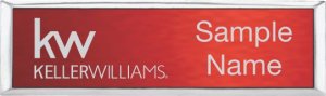 (image for) Keller Williams KW Small Silver Executive Red Anodized Badge