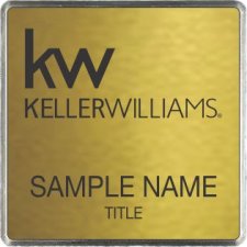 (image for) Keller Williams KW Silver Square Executive Gold Anodized Badge