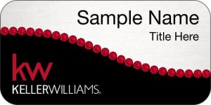 (image for) Keller Williams KW Silver/Black Swoosh Badge w/Red Jewels