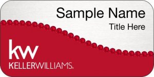 (image for) Keller Williams KW Silver/Red Swoosh Badge w/Red Jewels