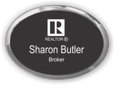 (image for) Realtor Executive Oval Black Silver Badge