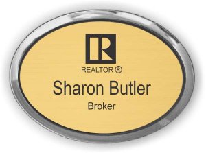 (image for) Realtor Executive Oval Gold Silver Badge