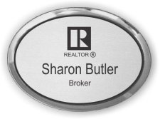 (image for) Realtor Executive Oval Silver Silver Badge