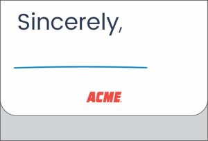 (image for) Acme Sincerely Logo Only White Pocket Badge