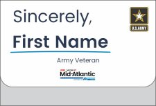 (image for) Albertsons Mid-Atlantic Safeway Sincerely Veteran White Pocket Name Badge