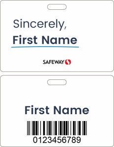 (image for) Safeway Sincerely Hourly Associate White Badge (Classic ID Style)