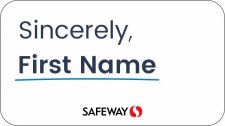 (image for) Safeway Sincerely White Name Badge