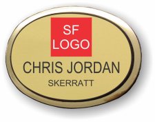 (image for) SkerrattSF Agency 2 Line Executive Oval Gold Badge