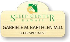 (image for) Sleep Center Hawaii Shaped Gold Badge