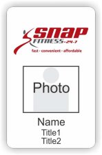 (image for) Snap Fitness Photo ID Vertical Badge - No Lanyard Hole - Alternate Fasteners