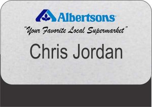 (image for) Albertsons Silver Pocket Name Badge