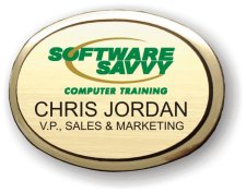 (image for) Software Savvy Computer Training Gold Oval Executive Badge