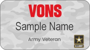 (image for) Vons Southwest Veterans Camo Name Badge