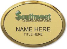 (image for) Southwest Louisiana Credit Union Gold Oval Executive Badge