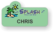 (image for) Splash Pools & Spas Green Shaped Badge