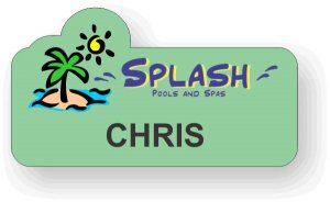 (image for) Splash Pools & Spas Green Shaped Badge