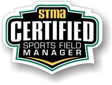 (image for) Sports Turf Manager Association Shaped White Badge
