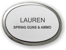 (image for) Spring Guns & Ammo Silver Executive Oval Badge