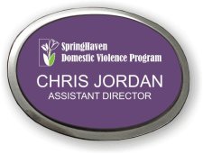 (image for) SpringHaven Domestic Violence Program Purple Executive Oval Badge