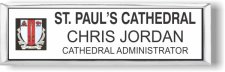 (image for) St. Paul's Cathedral Small White Executive Badge w/ Silver Frame