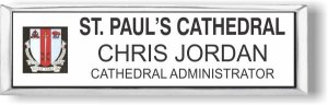 (image for) St. Paul\'s Cathedral Small White Executive Badge w/ Silver Frame