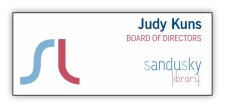 (image for) Sandusky Library Standard White Square Corner badge