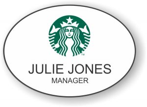 (image for) Starbucks Oval White Badge