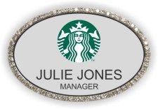 (image for) Starbucks Silver Oval Bling Badge