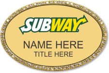 (image for) Subway Oval Gold Bling Badge