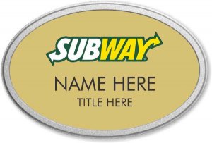 (image for) Subway Gold Oval Prestige Badge with Pebbled Frame