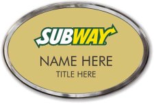 (image for) Subway Gold Oval Prestige Badge with Polished Frame