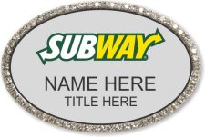 (image for) Subway Oval Silver Bling Badge