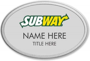 (image for) Subway Silver Oval Prestige Badge with Pebbled Frame