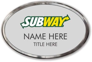 (image for) Subway Silver Oval Prestige Badge with Polished Frame